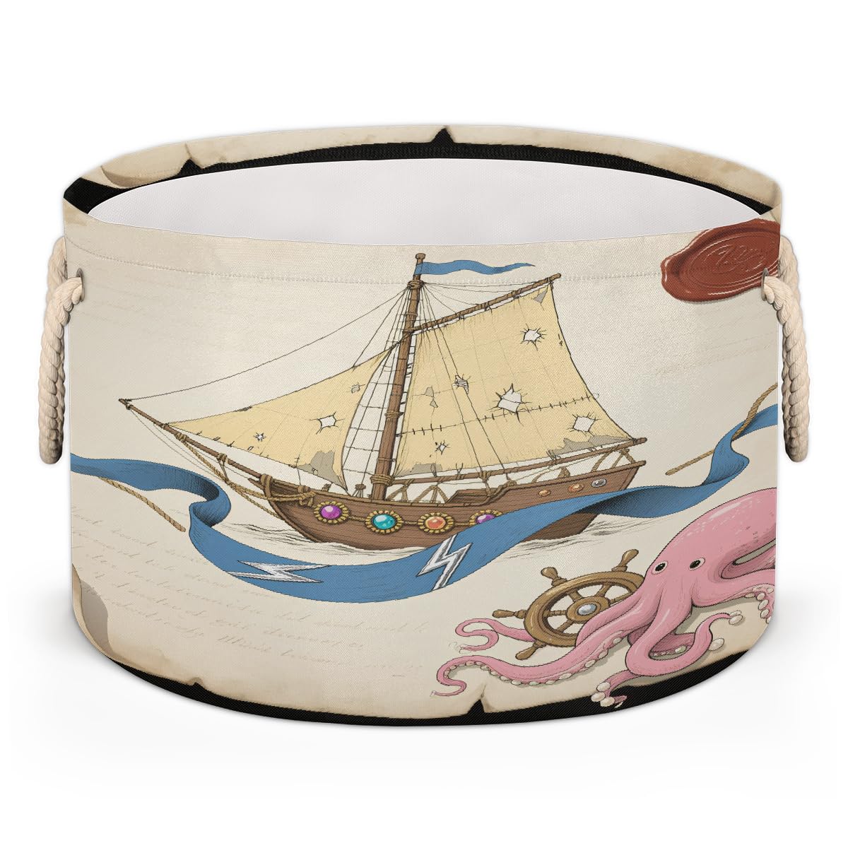 Paniers de rangement ronds pieuvre panier à linge pliable 50 cm pour jouets et linge de maison