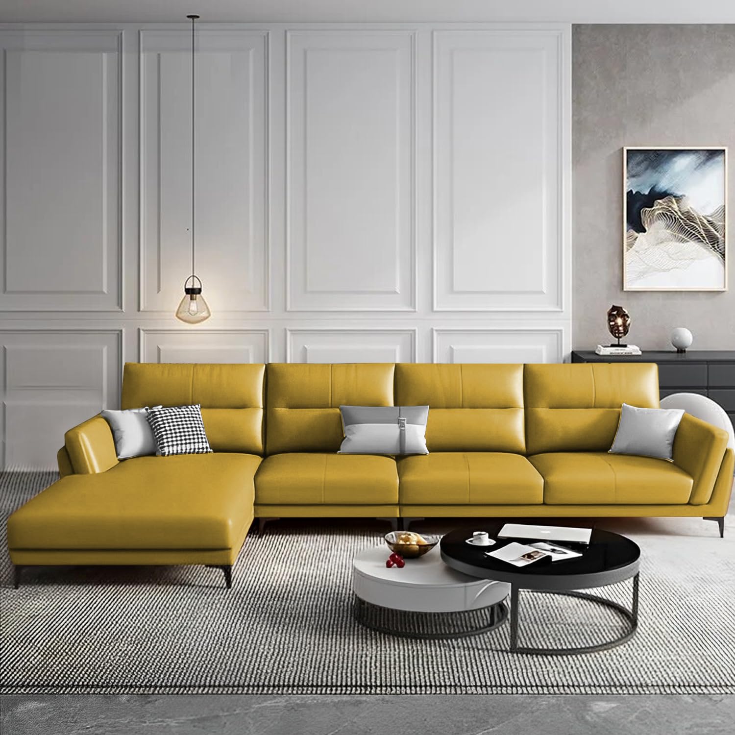 Casaliving Morken LHS 6 Seater L Shape Sofa Set for Living Room