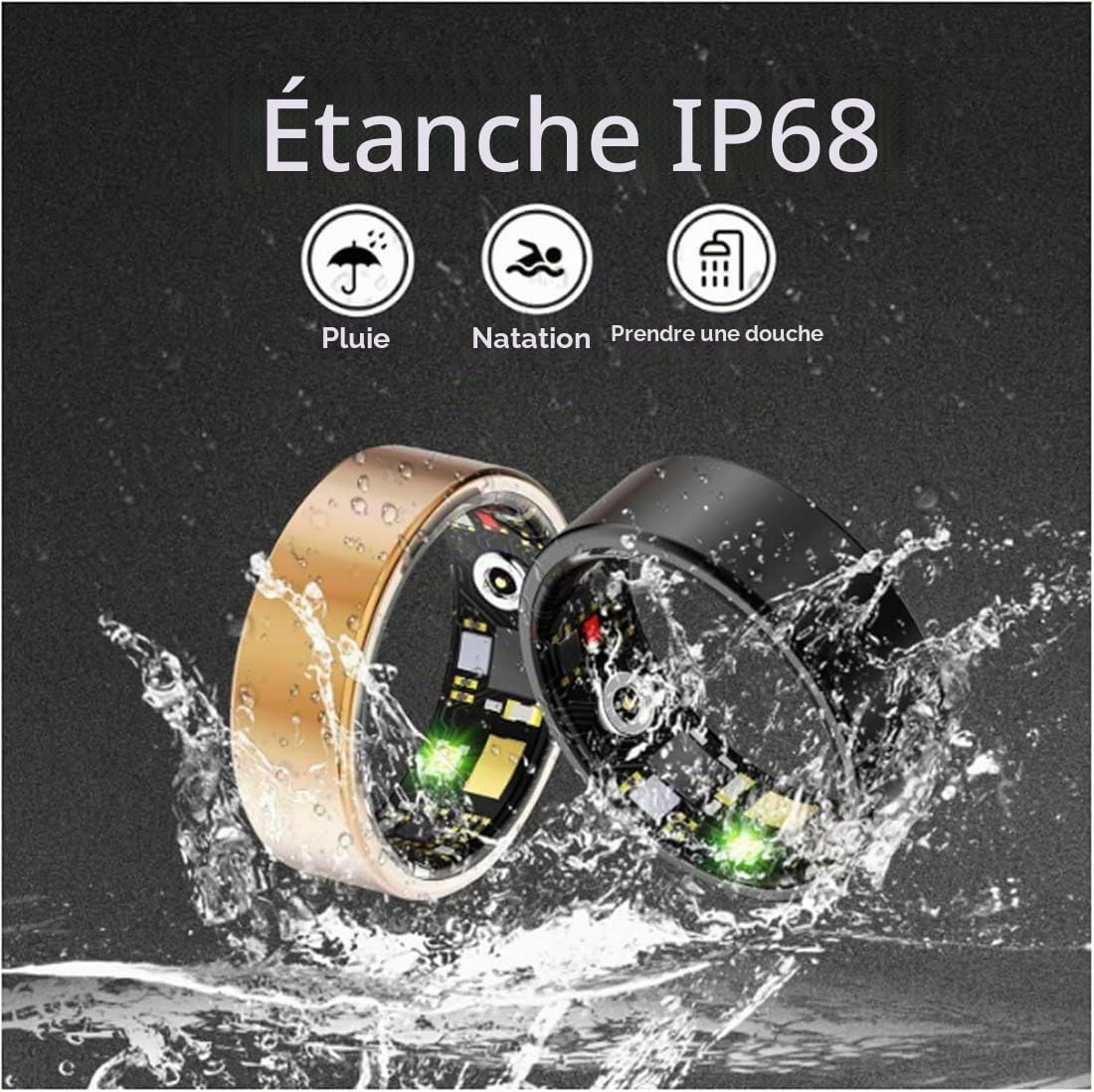 Colmi R02 Smart Ring,2025 New Colmi Smart Ring R02,ColmiR02 Smartring Waterproof Fitness Tracker Smart Ring,Bague Intelligente pour Hommes et Femmes avec boîtier de Charge, Mode Multisports (#10)