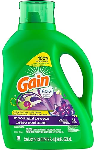 Miniatura 12 de Gain Moonlight Breeze HE - Detergente líquido concentrado de limpieza profunda, 61 cargas, 88 onzas líquidas