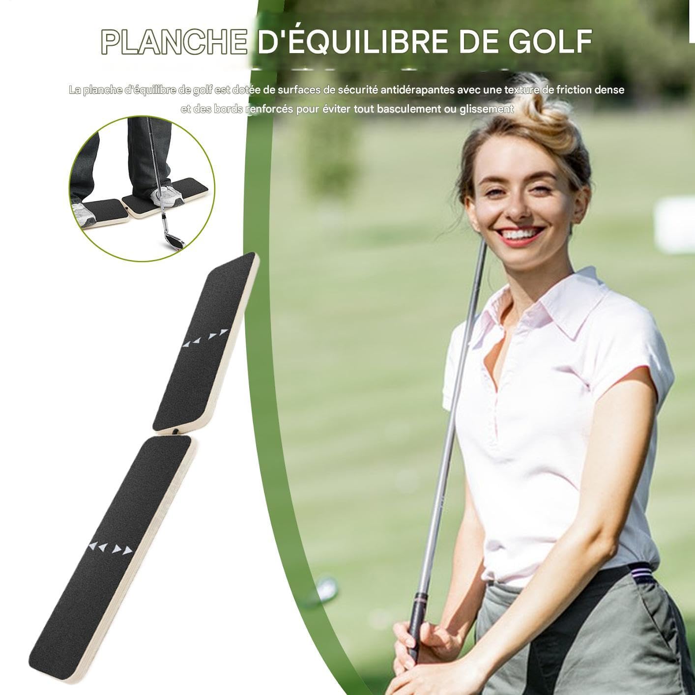 Tavola di Equilibrio Golf - di Allenamento con Tavola per Spostare Il Peso | Allenatore di e Swing Migliorando la Stabilità e Prevenendo Il Riversamento per | Allenatore Velocità Oscillazione Attrezzatura Colpi Sport Esterno Migliora Stabilità Prevenire I