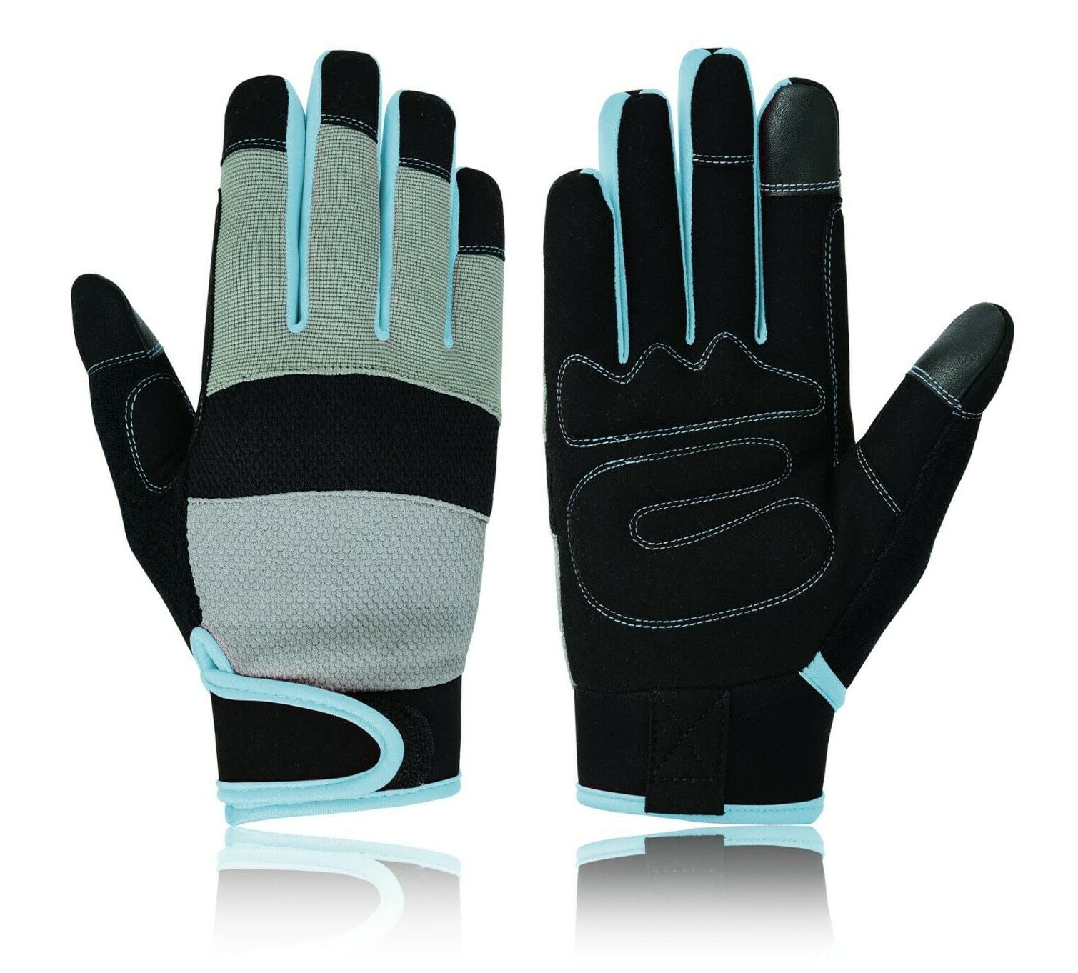Swift Wear Ladies Protection Work Gloves Mechanic Multipurpose Tradesman Farmer's Gardening DIY Builders (Sky Blue, XS)