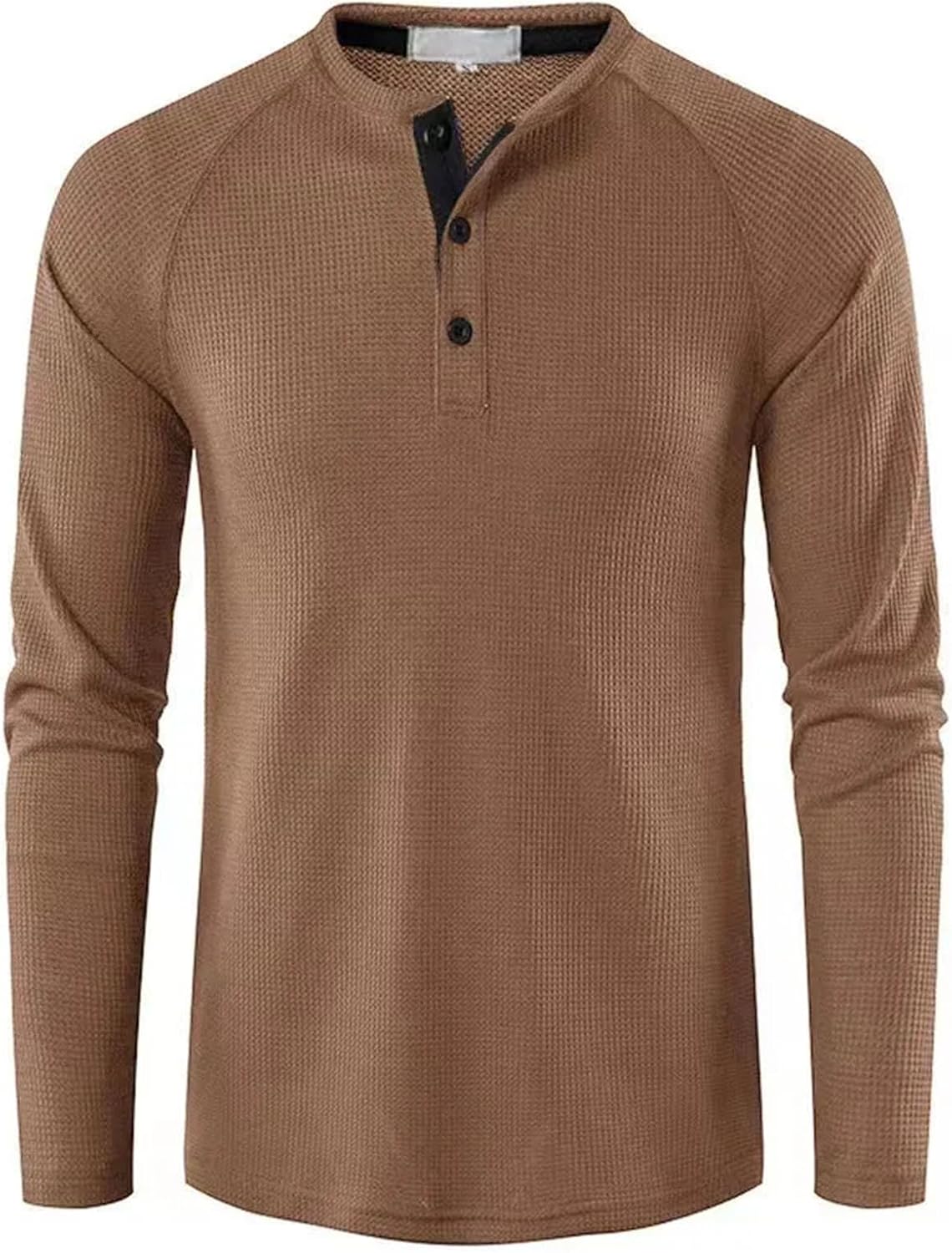 Men's Solid Color Long Sleeve Undershirt Lightweight Breathable Business Casual Pullover