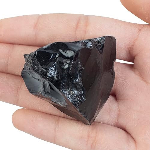 Más de 300 quilates, 1 piedra áspera de obsidiana negra de 40 a 1.969in, cristales crudos, cristales de roca y piedras curativas, piedras preciosas