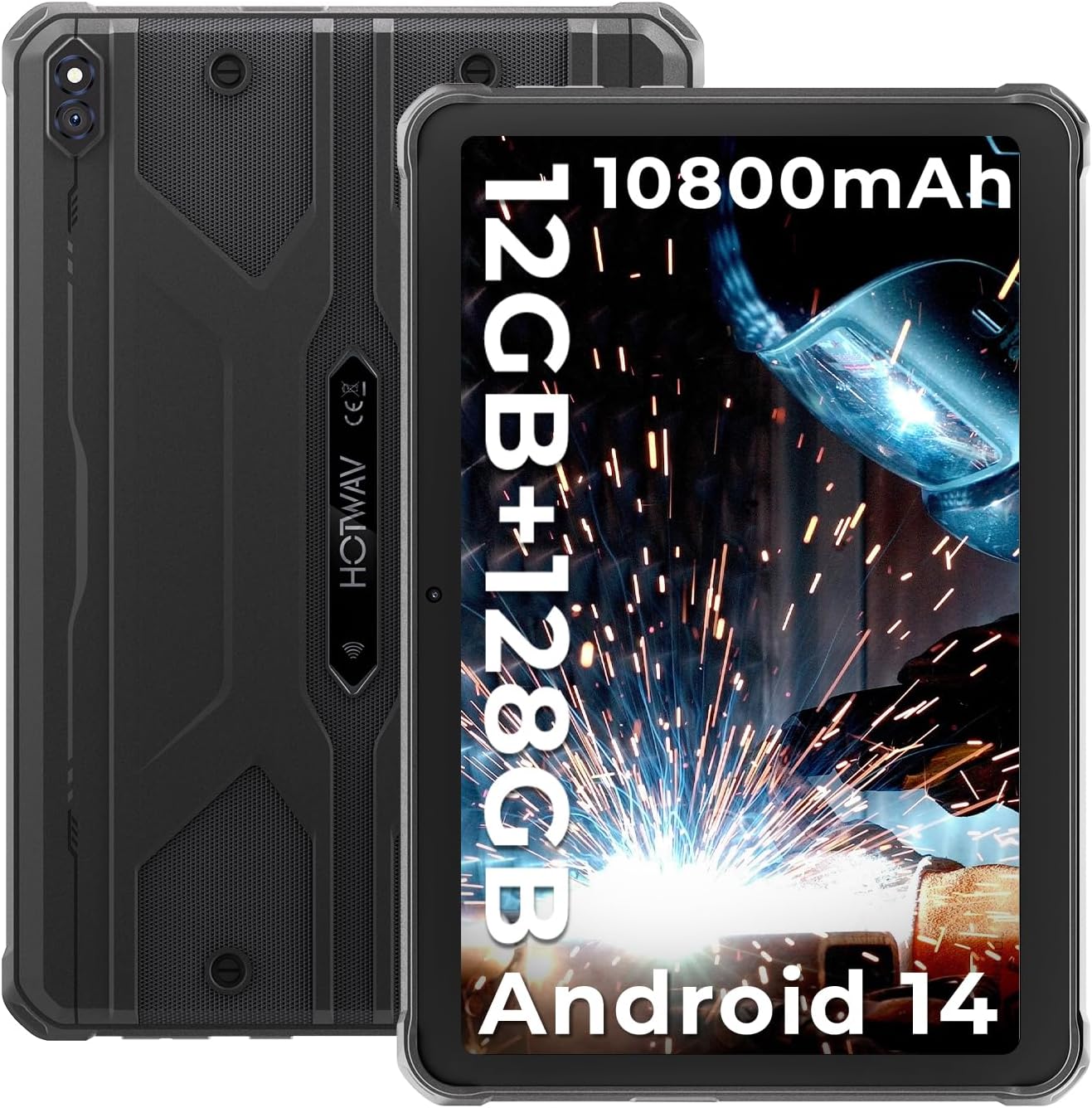 HOTWAV R8 Rugged Tablet Android 14, 10.1 inch HD+ Display 10800mAh Tablet, Octa-Core 12GB RAM+128GB ROM+1TB Outdoor Tablet, 13MP+5MP Camera IP68/IP69K Tablet Waterproof, 4G Dual SIM/5G WiFi/BT5.1/GPS HOTWAV R8 Rugged Tablet Android 14, 10.1 inch HD+ Display 10800mAh Tablet, Octa-Core 12GB RAM+128GB ROM+1TB Outdoor Tablet, 13MP+5MP Camera IP68/IP69K Tablet Waterproof, 4G Dual SIM/5G WiFi/BT5.1/GPS