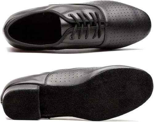 Miniatura 5 de Zapatos transpirables con cordones de cuero de baile, zapatos latinos para hombres, Salsa, Tango, salón de baile, vals vienés