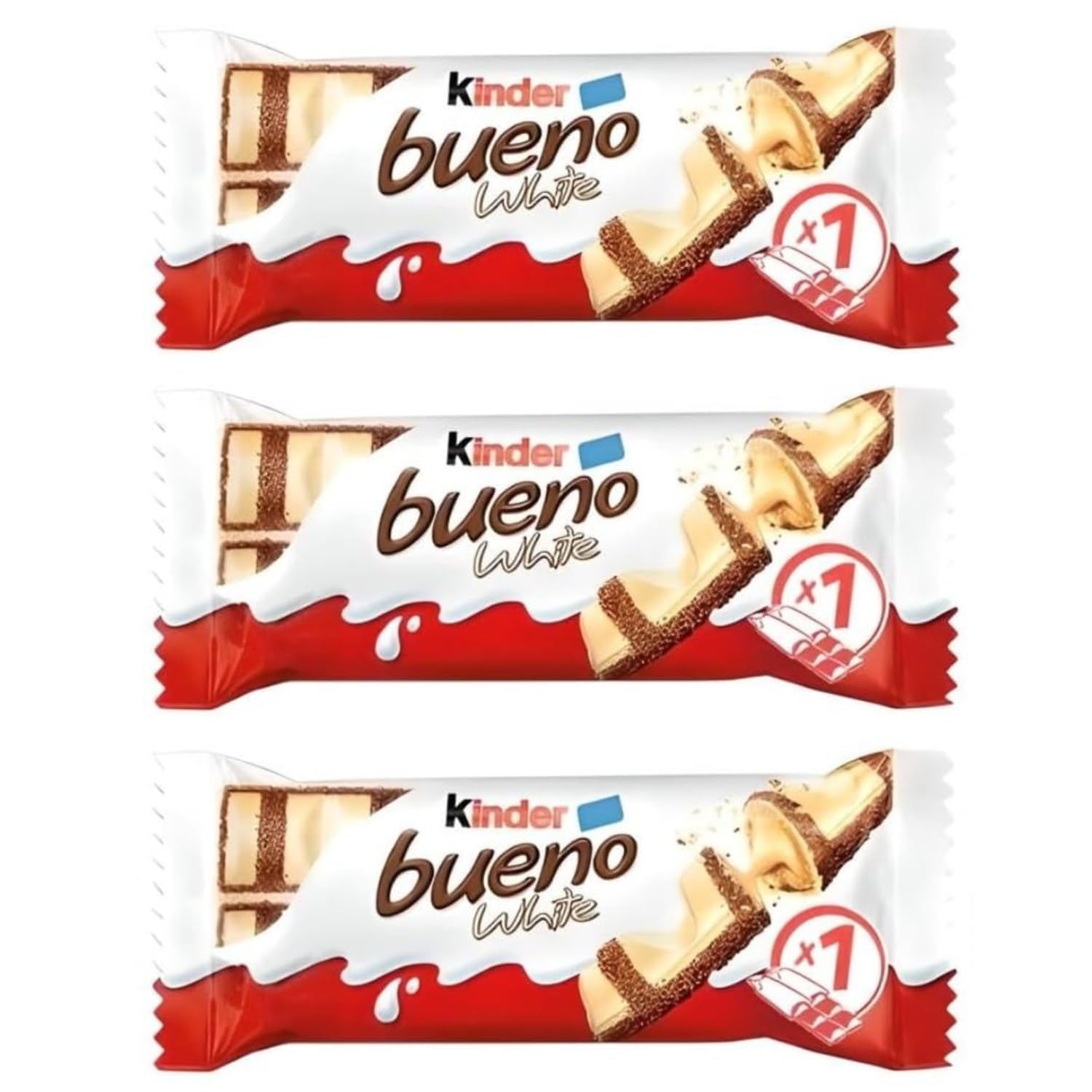 Kinders Bueno White Chocolate Bars Pack oF 3x39g Each (Imported Italy)