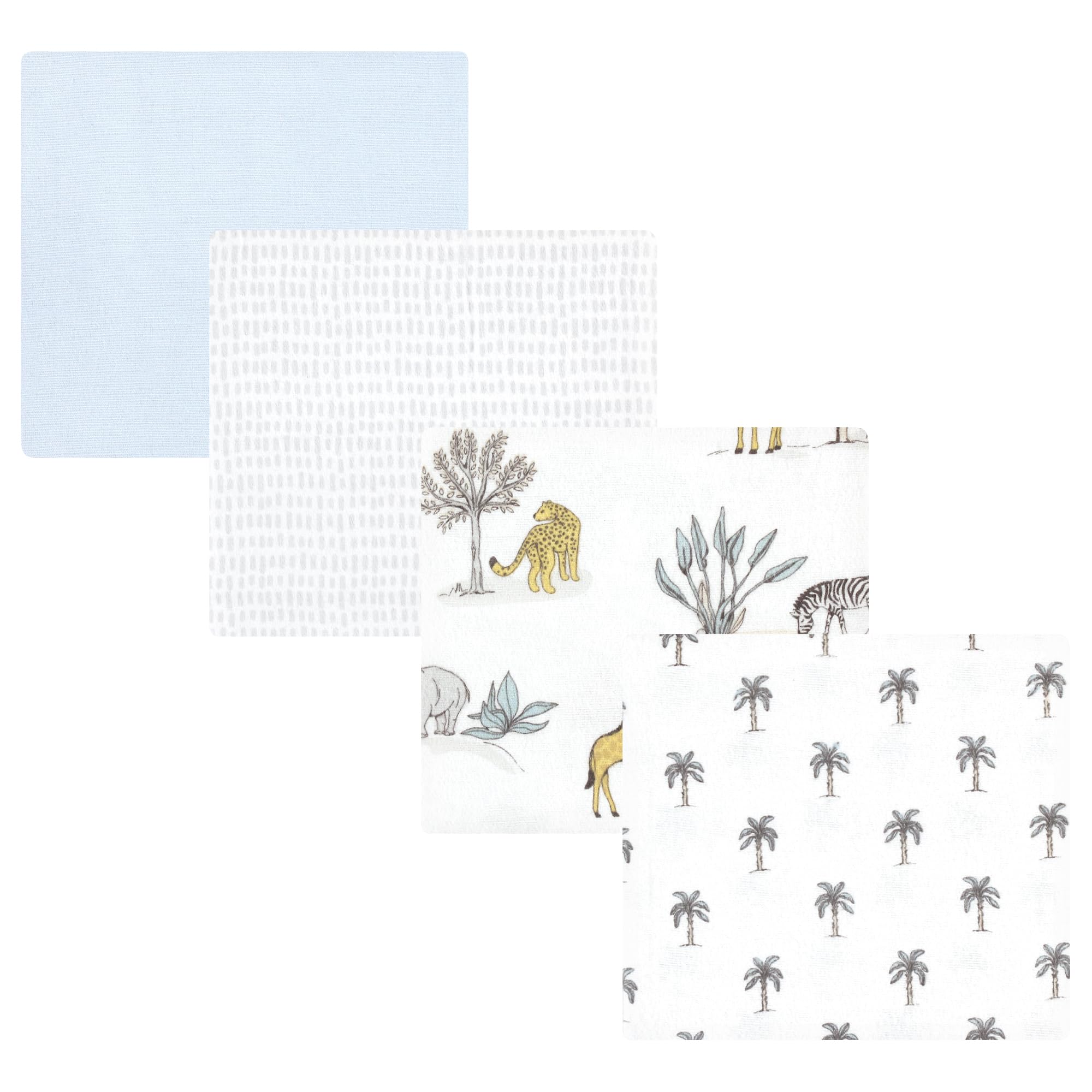 Luvable Friends Little Treasure Flannel Receiving Blankets 4pk