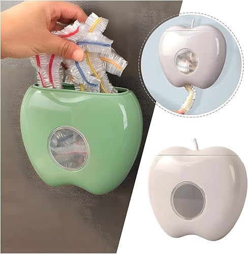 Amposei Caja de almacenamiento de plástico, bolsa de almacenamiento de frescos, organizador de cocina, montado en la pared, gran capacidad, sin