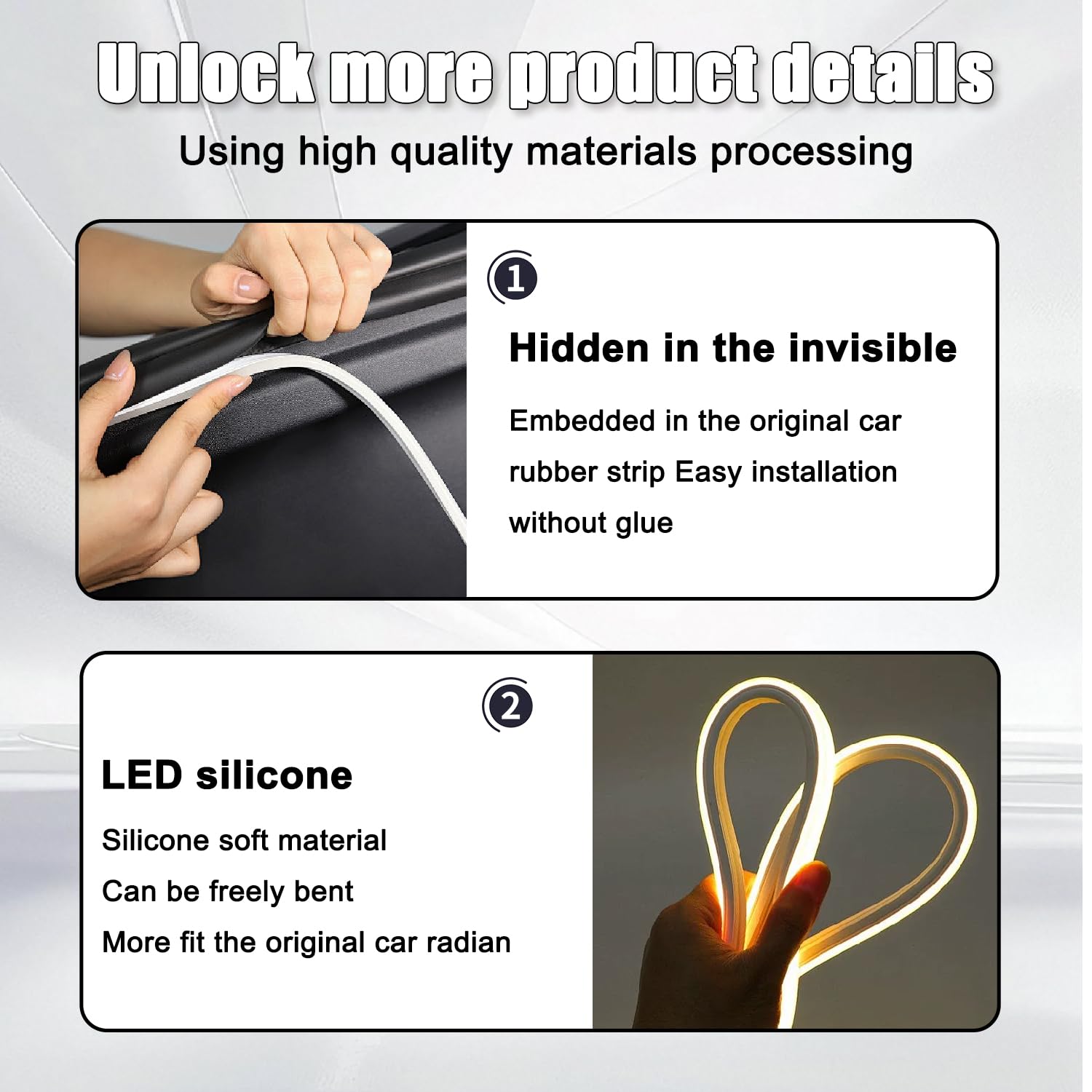 Striscia LED Per Bagagliaio Auto 2 Metri | Accensione Automatica, Kit Plug&play Con Cavi E Accessori