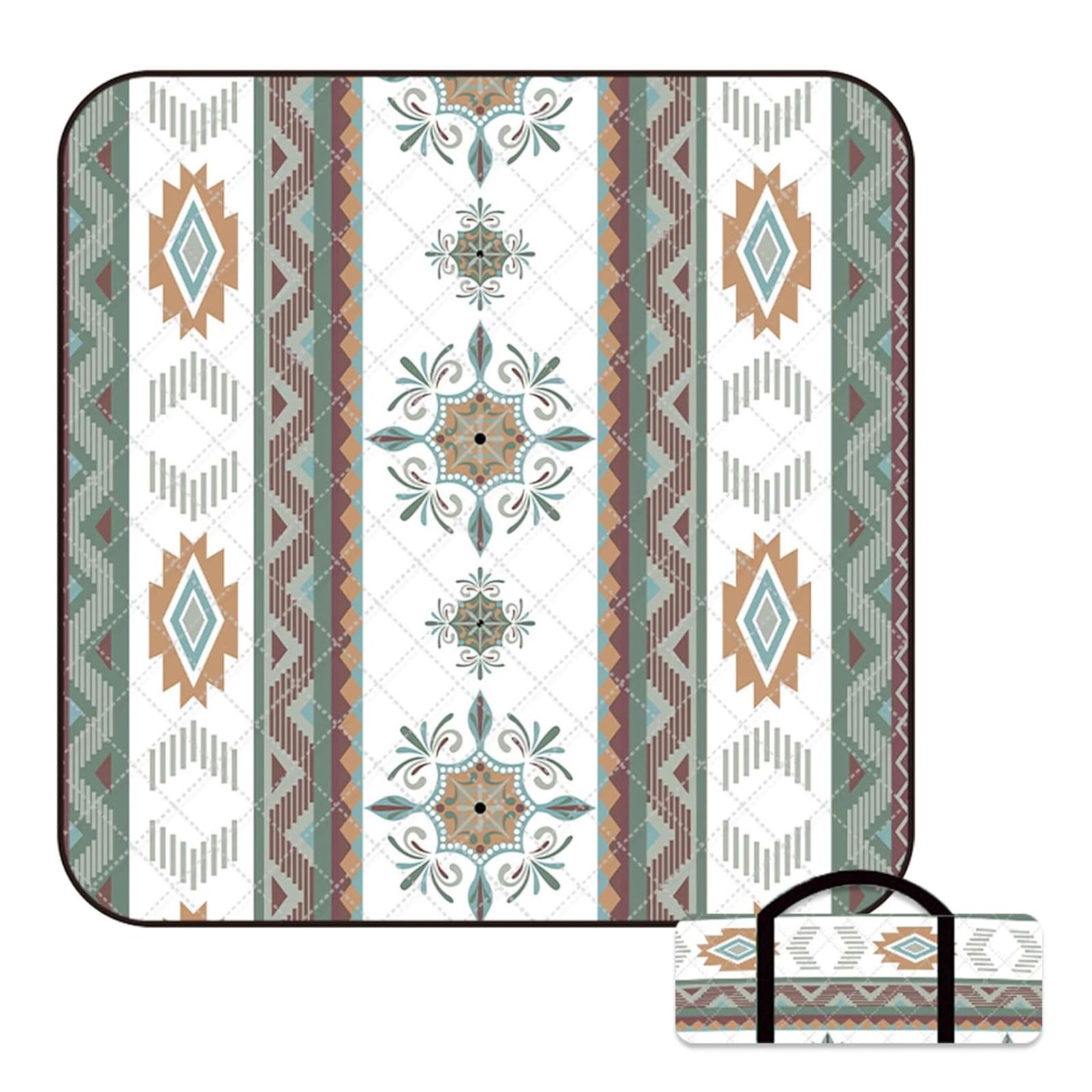 Coperta Picnic Grande Impermeabile Pieghevole Spessa Per Campeggio Prato Lavabile Lavatrice-Green