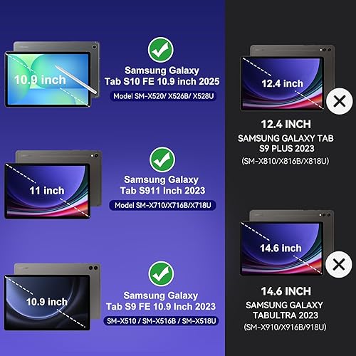 Miniatura 2 de MARIWIVI Funda para Samsung Galaxy Tab S9 de 11 pulgadas 2023Galaxy Tab S9 FE 5G de 10.9 pulgadas, funda protectora para Samsung Tab S9 con soporte