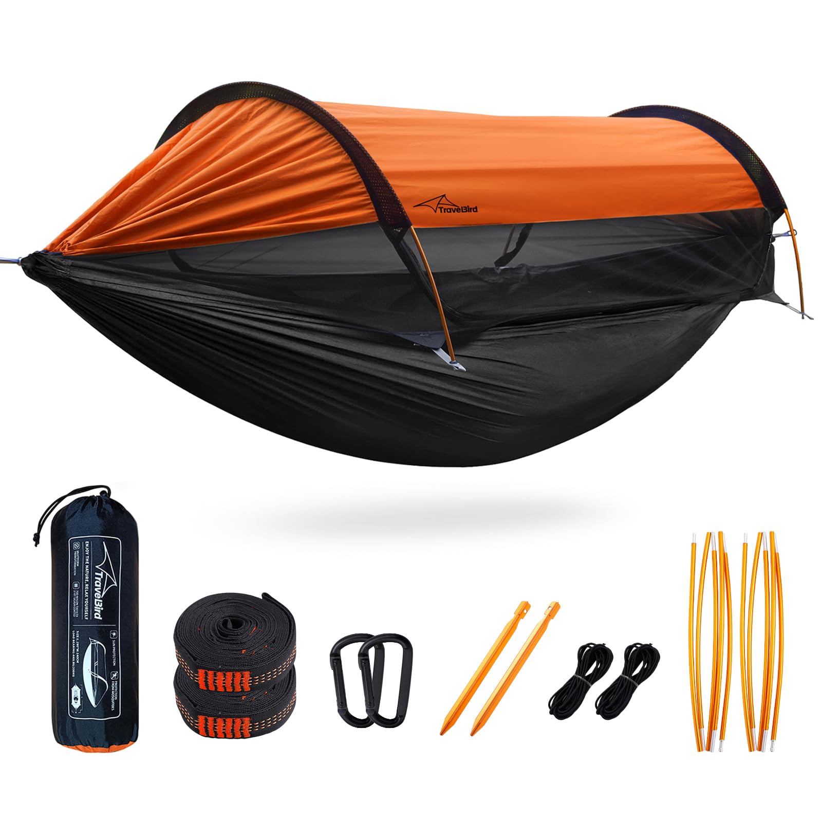Amazon.co.jp: Travel Bird ハンモック テント キャンプ 蚊帳付き