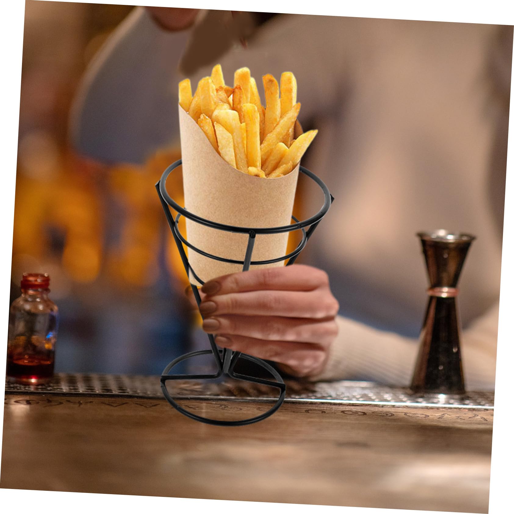 Cabilock 6 Piezas Cesta De Patatas Fritas Soporte para Cono De Papas Fritas Titular De Papas Fritas Cesta Porta Patatas Fritas Canasta De Pollo Frito Canasta De Frituras Planchar