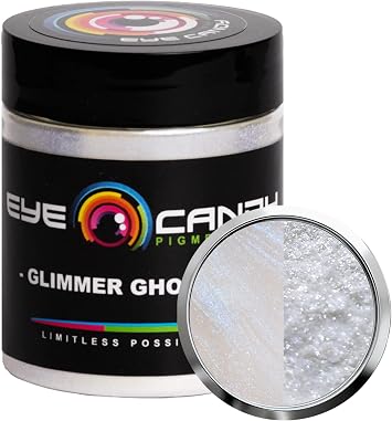 Eye Candy Premium Mica Powder Pigment Glimmer Ghost Blue 25g Multipurpose DIY Arts and Crafts Additive | Woodworking, Bath Bombs, Resin, Paint, Epoxy, Soap, Nail Polish Glimmer Ghost Blue, 25G