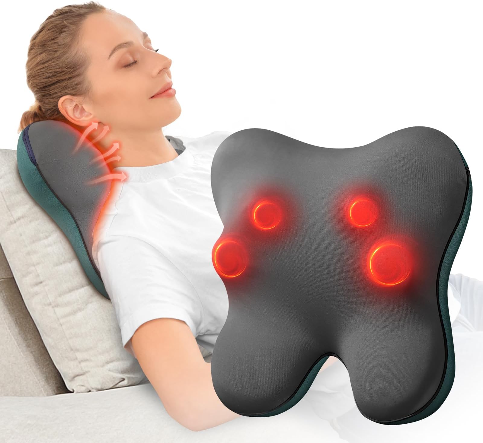 Back Massager with Heat FSA Eligible/HSA Eligible, EZBack Corded Back Massager for Pain Relief Deep Tissue, Shiatsu Back and Neck Massage Pillow, Soothing Full-Body Relief for Women Men