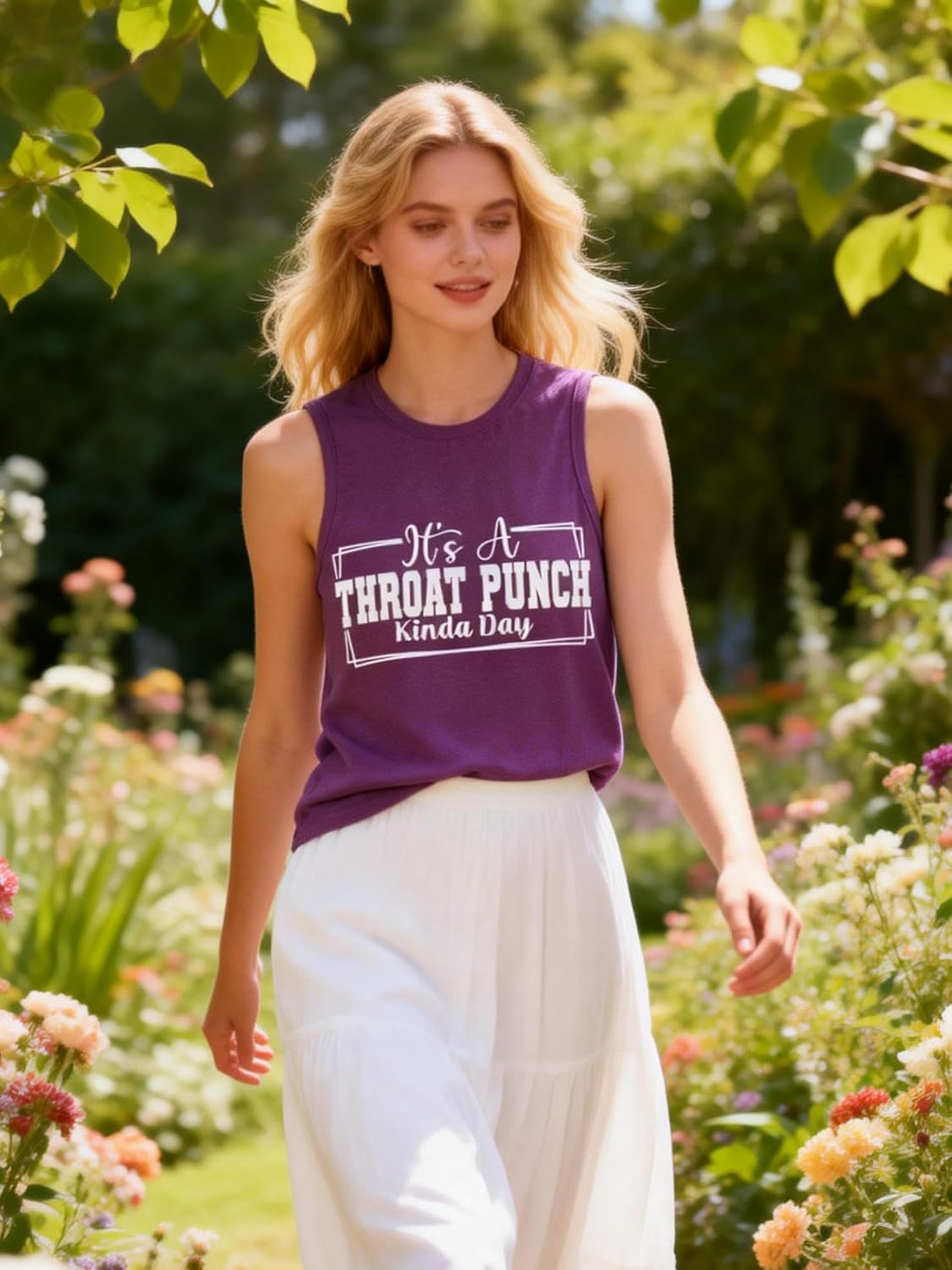 It's A Throat Punch Kinda Day Tank Top Graphic Sleeveless Shirt image 3