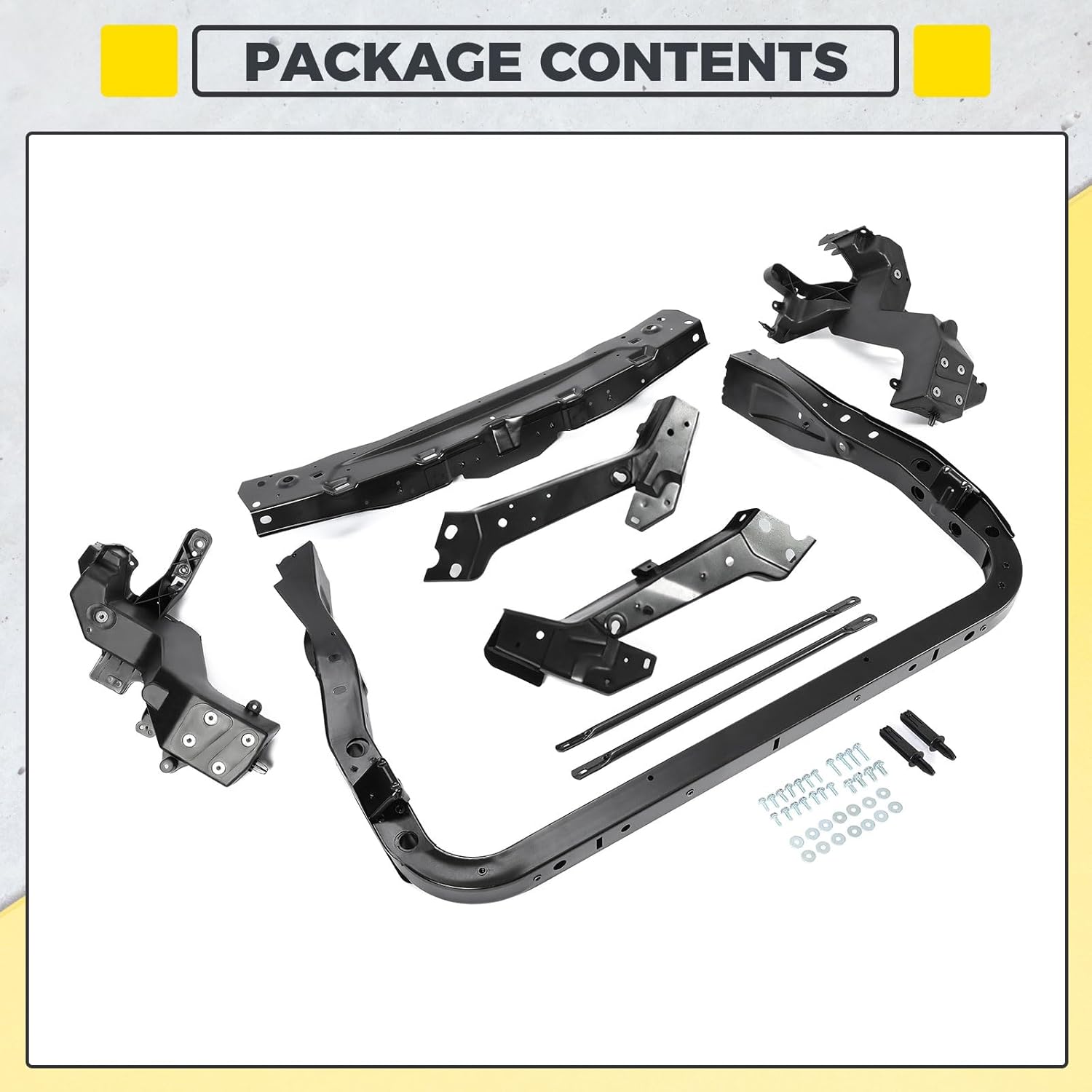 KUAFU Radiator Support Assembly Compatible with 2011-2021 Jeep Grand Cherokee 2022 Grand Cherokee WK 2011-2024 Dodge Durango Replacement for CH1225239 CH1225232 5156109AB Steel Plastic Black