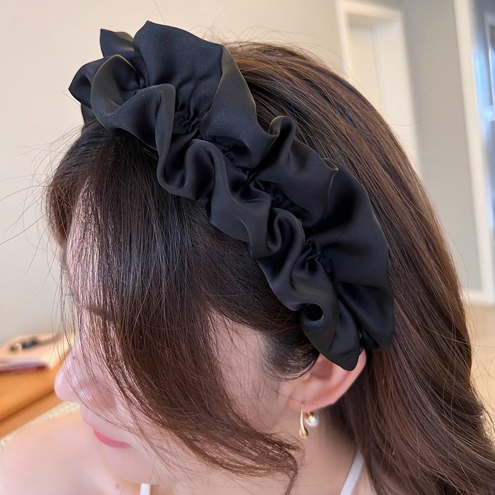 Set 7 Cerchietti Per Capelli In Stile Francese Retrò – Con Perle E Motivi Floreali – Antiscivolo E Plissettati – Regalo Per Donna E Ragazza (Rosa) - 2