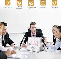 Vista 4 de Small Dry Erase White Board 16"X12" Double-Sided Magnetic Portable White Board Desktop Foldable Tabletop Whiteboard Easel for Home, Office, Classroom