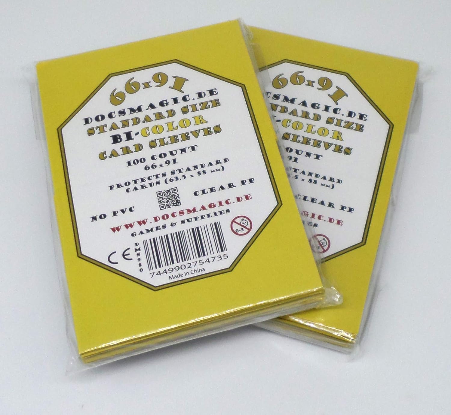 docsmagic.de 200 Premium Bi-Color Card Sleeves Mat Yellow/Black Standard Size 66 x 91, 200 Sleeves
