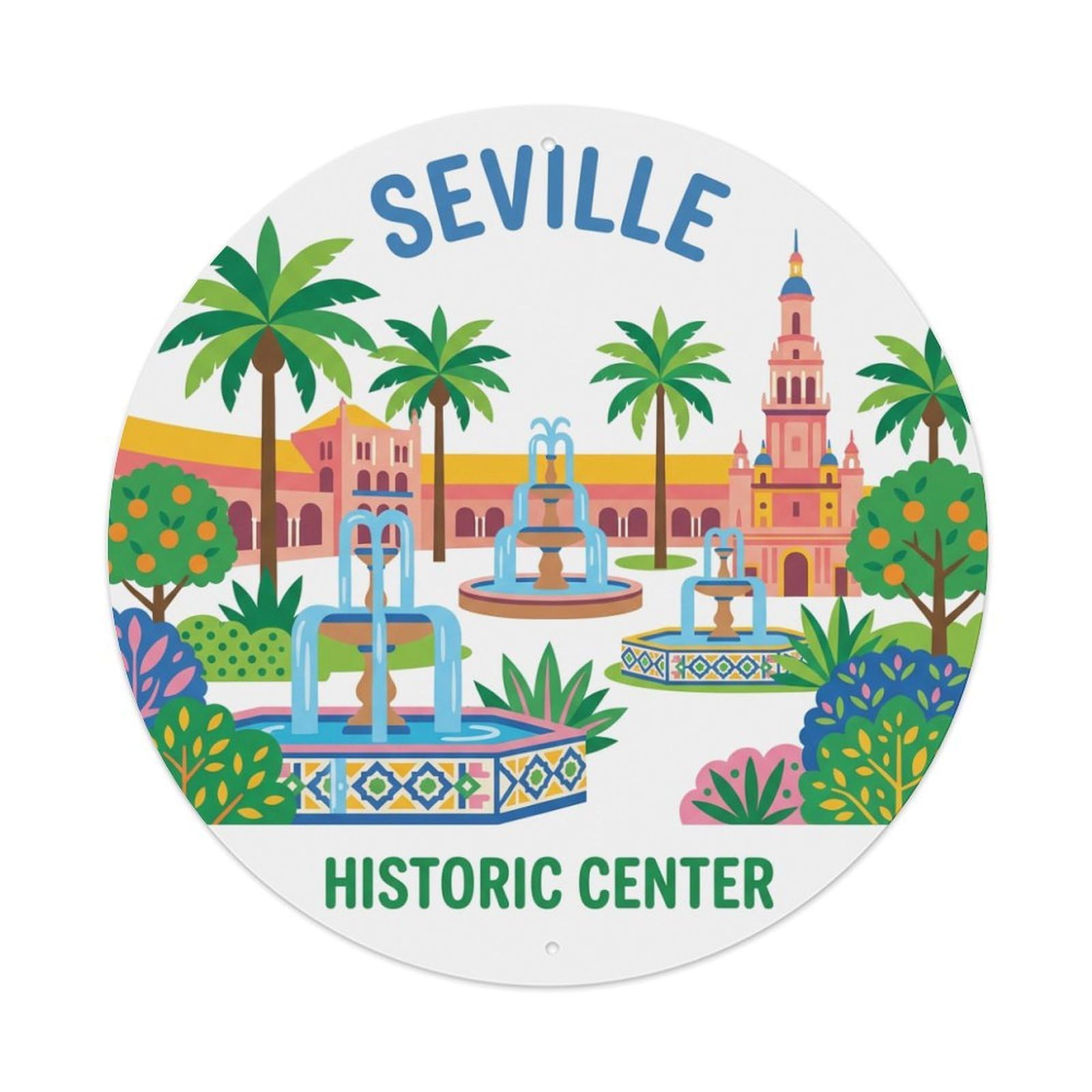 Metal Tin Sign Spain Seville Vintage Travel