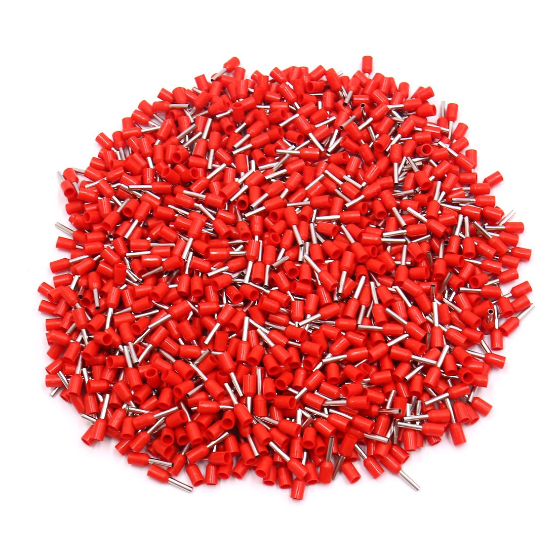 sourcingmap 1000 szt. AWG18 1 mm 2 izolowane końcówki przewodu tulejki kablowe czerwone