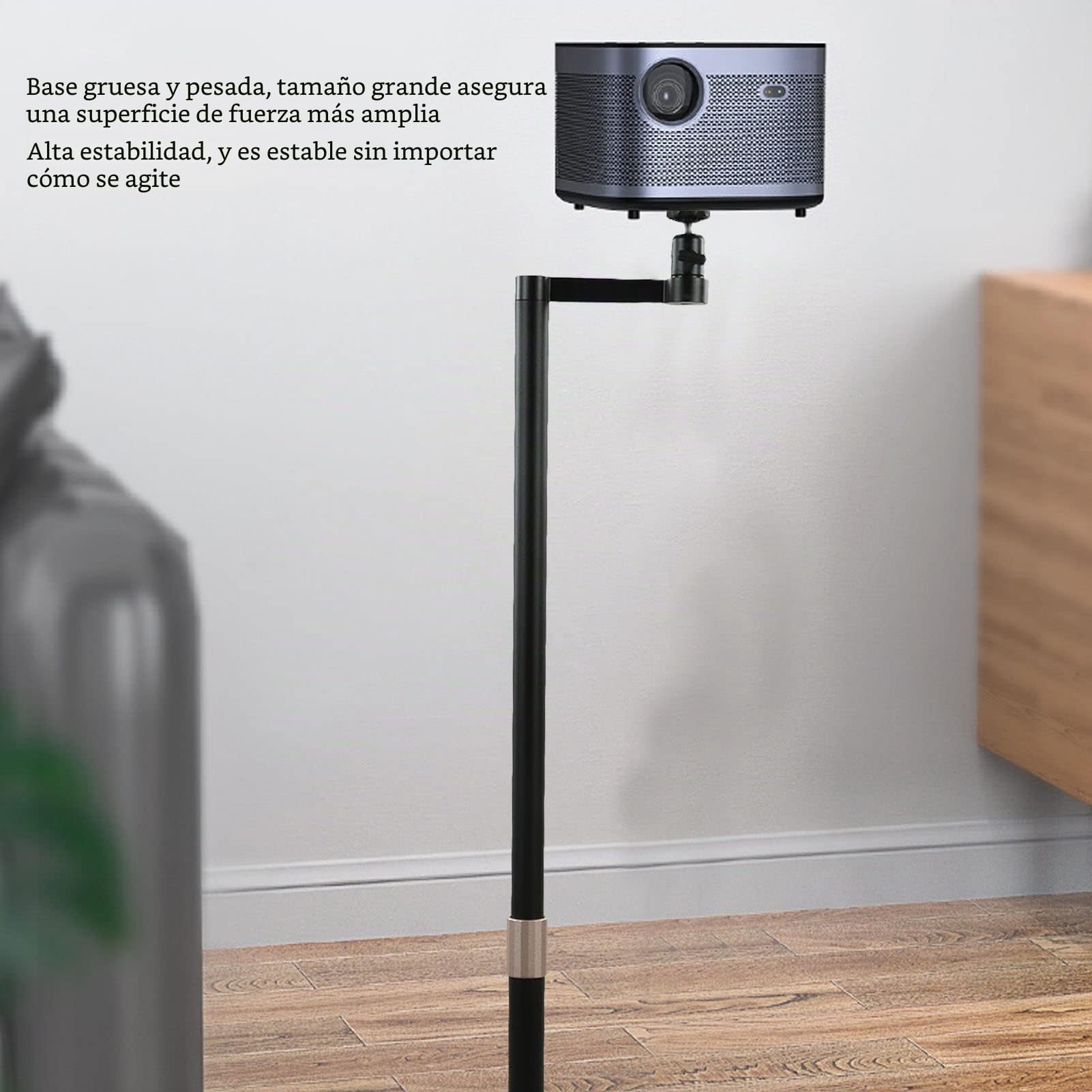 Soporte de Suelo para Proyector, Trípode de Montaje Universal para Proyector, Altura Ajustable, Estante de Soporte de Montaje Oculto contra Pared con Base Resistente para Teléfono