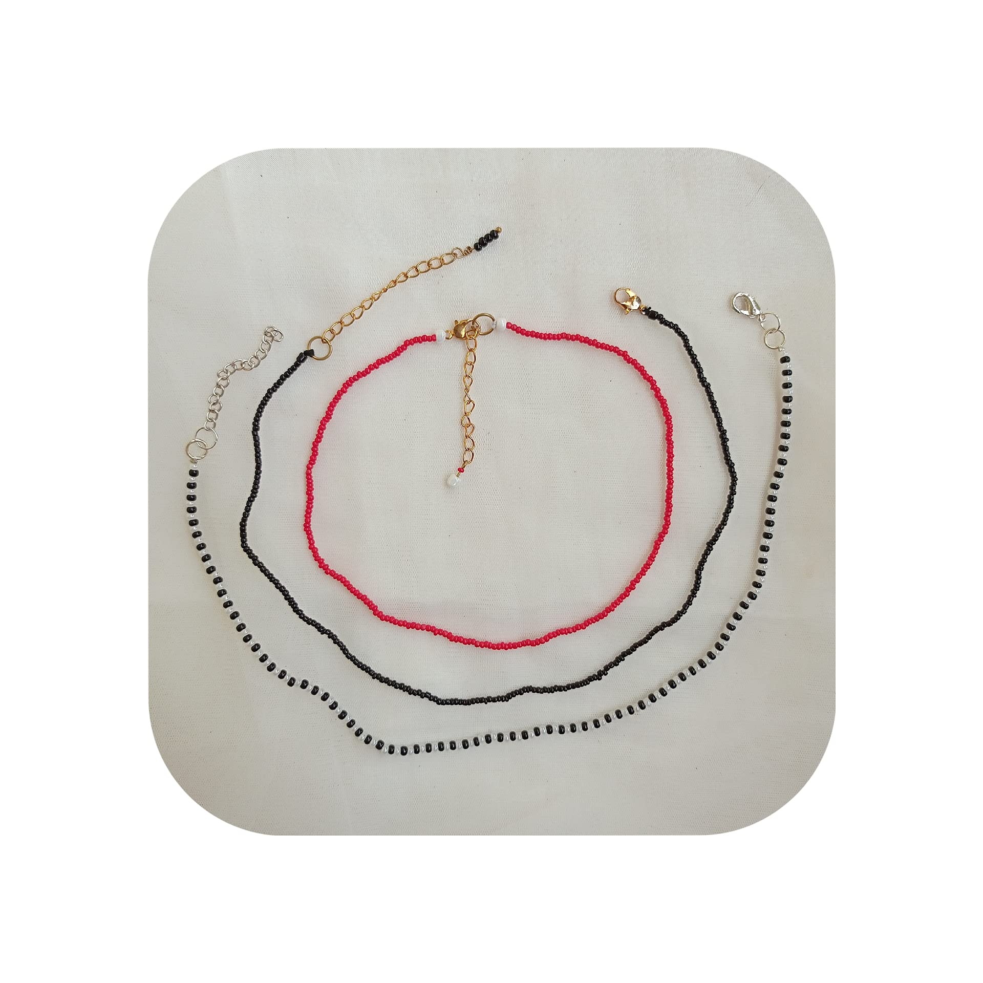 Parisaa's Unisex Beaded Black n White Necklace |K-POP Inspired Beaded Necklace | Boho n Hippie Necklace