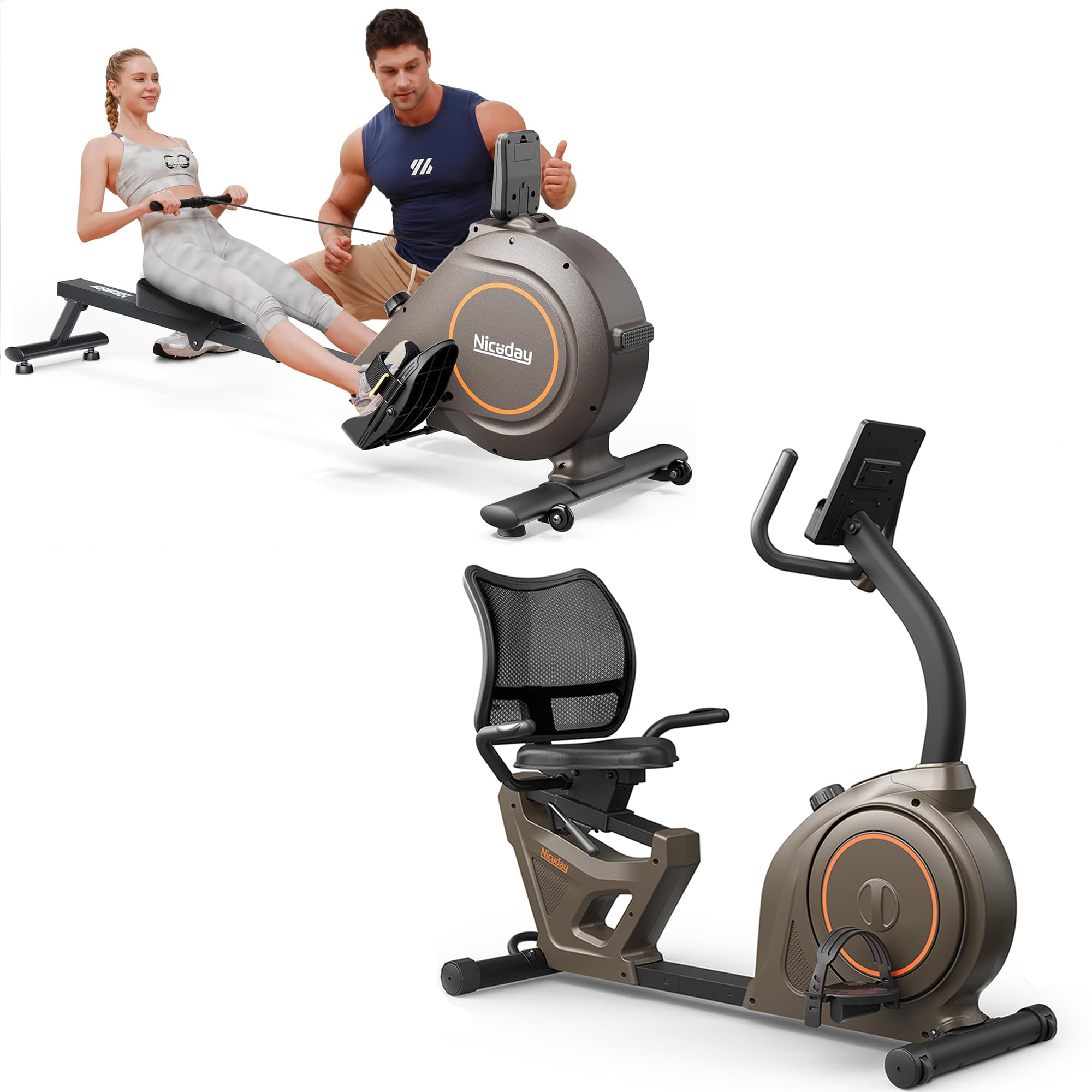 Niceday Recumbent Exercise Bike And Rowing Machine 16 Resistance