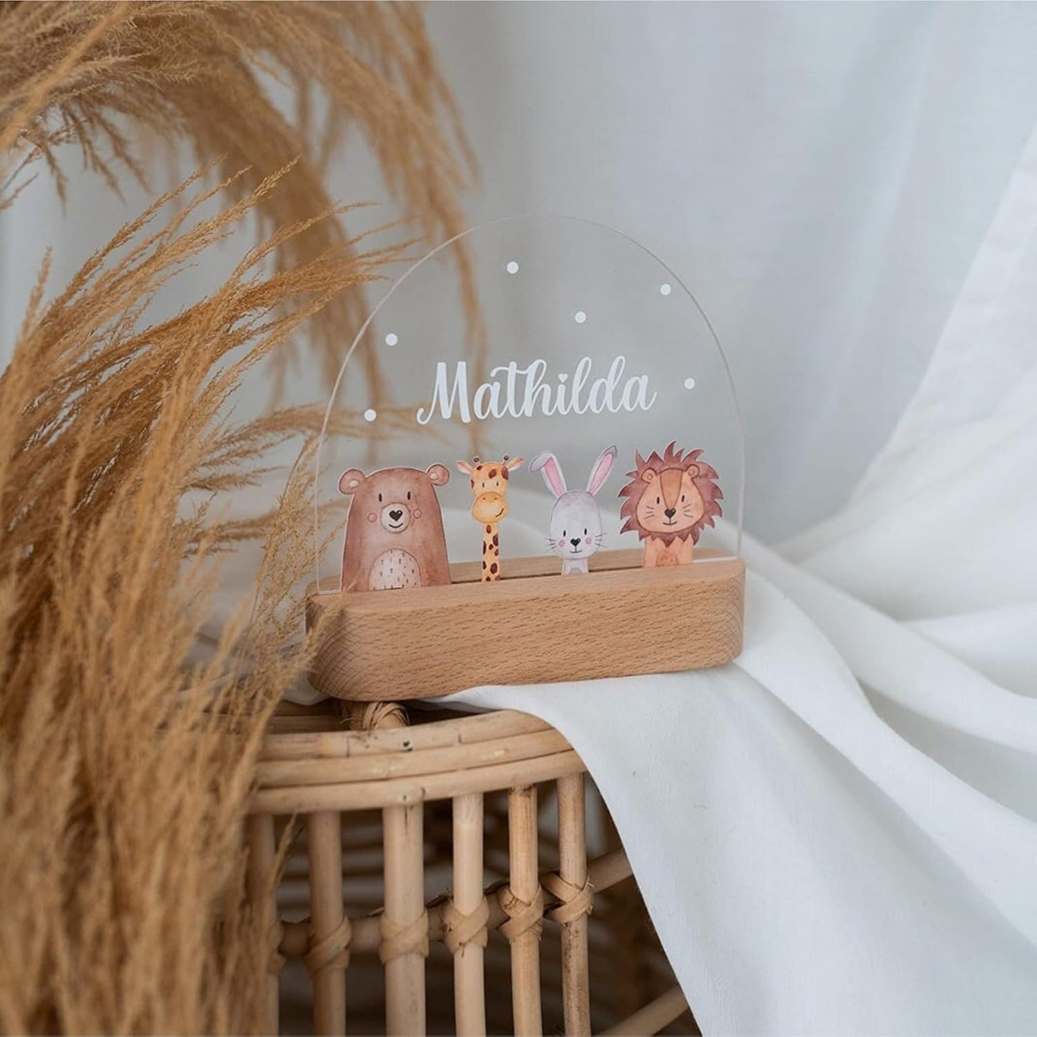 wunderwunsch - Personalisiertes Nachtlicht für Babys - Individuelle Nachttischlampe für Kinder Photo 3