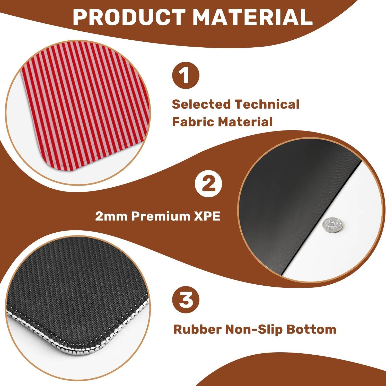 Mahjong Mat 31.5" x 31.5" White red Christmas Candy Seamless Non-Slip Noise Reduction Mahjong Tiles Table Cover for Dominoes Poker Card Board and Tile Games