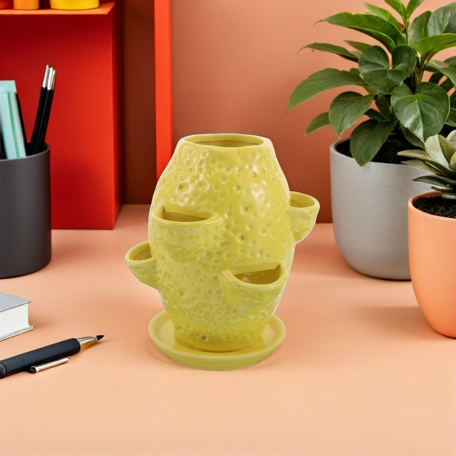 Pojemnik na rośliny kwiatowe okrągłe doniczki ogrodowe doniczka w stylu retro Orchid Nursery Sadza doniczka do storczyków doniczki szkółkarskie z otworami Yellow