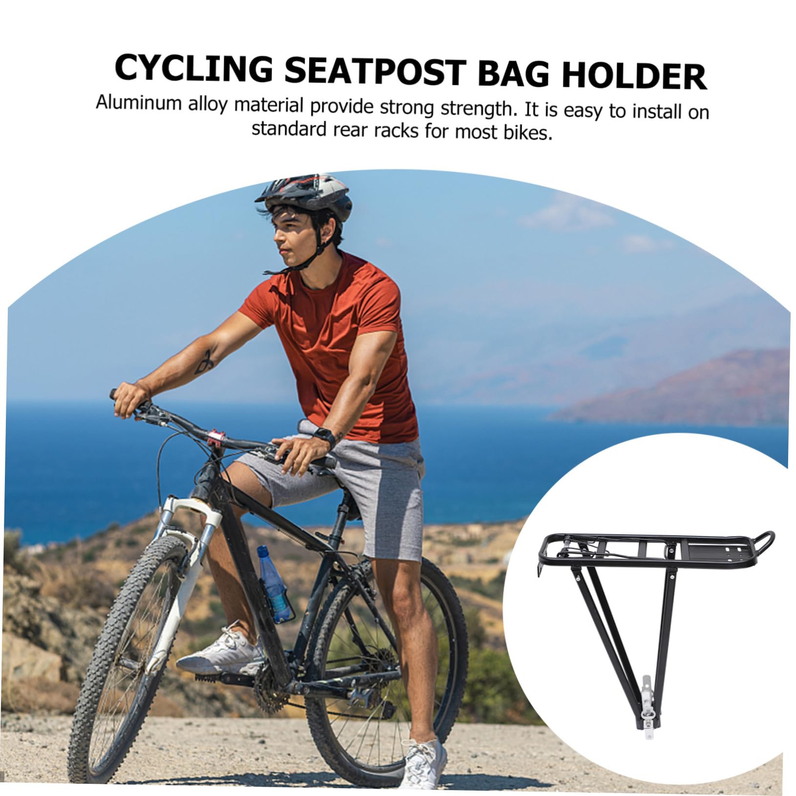 Portapacchi Posteriore per Bicicletta di Supporto Cargo per Bici Facile da Montare Accessorio Multifunzionale per Trasporto Sicuro di Bagagli