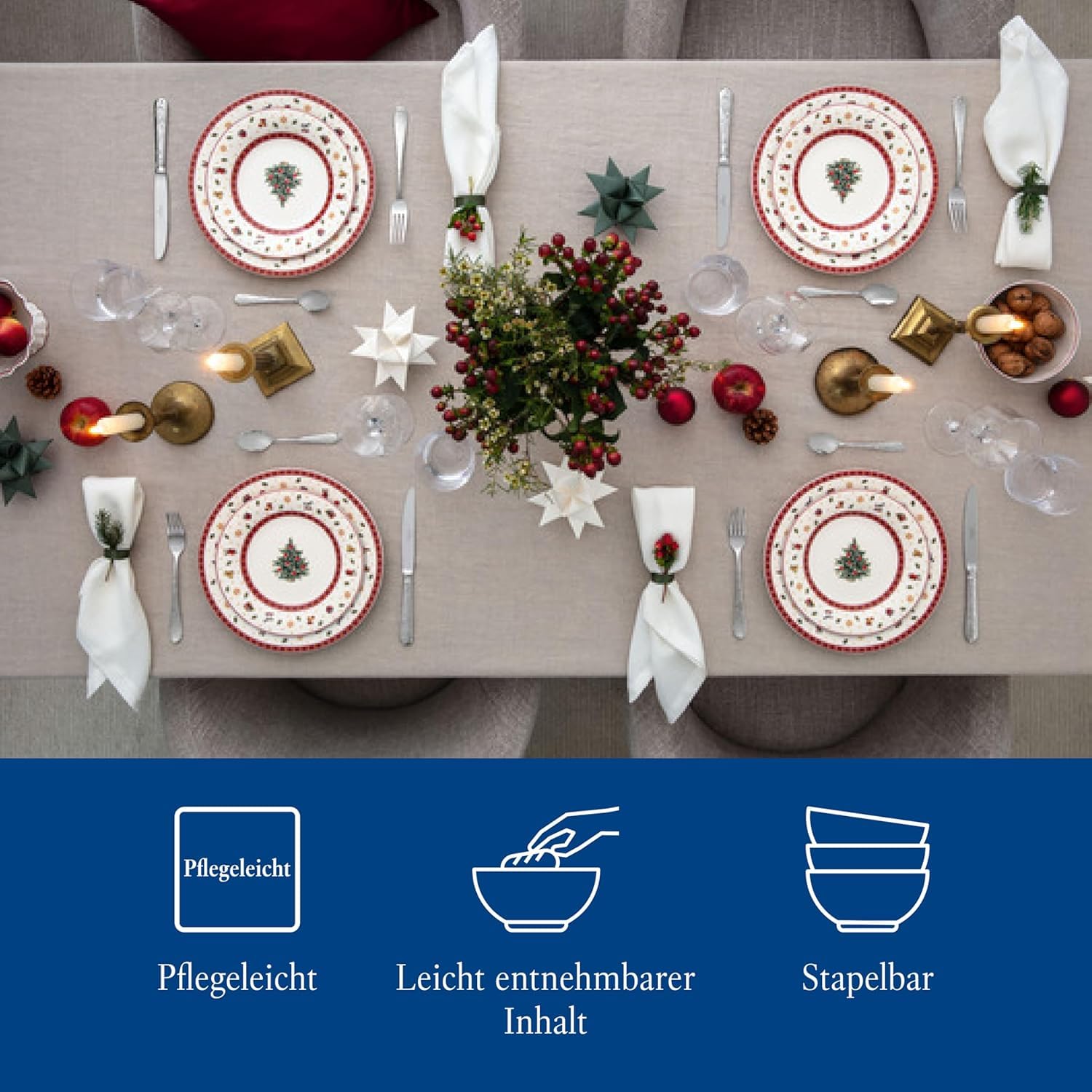 Villeroy & Boch – Toy's Delight Plato llano, vajilla navideña premium, motivo juguetón, ideal para combinar y regalar, apto para lavavajillas (Paquete de 2)