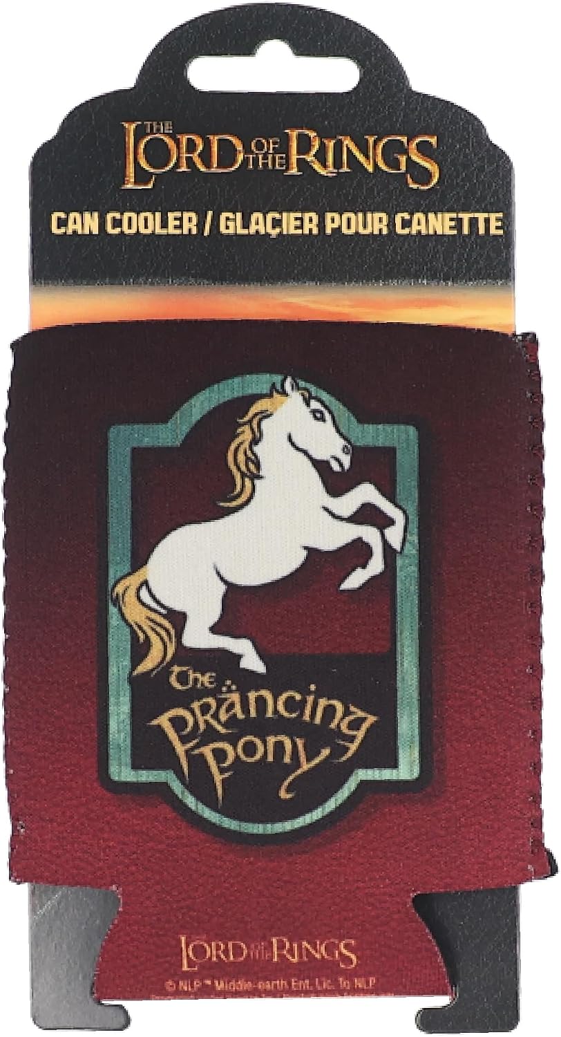 ICUP Lord of the Rings Prancing Pony Can Cooler - LOTR Drink Sleeve, Officially Licensed Middle Earth Beverage Insulator for 12oz Cans, Prancing Pony Design