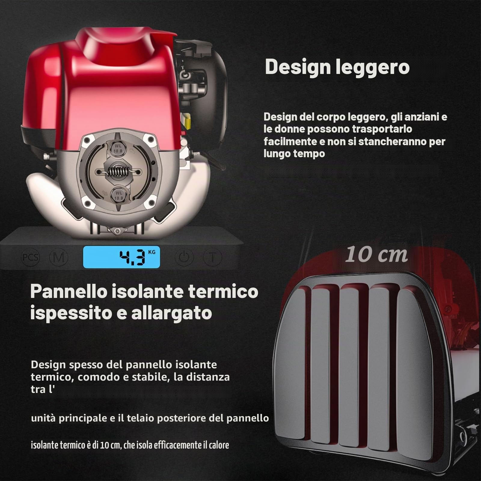Macchina da giardino multifunzione a 4 tempi, con 8 accessori, per paesaggistica e agricoltura