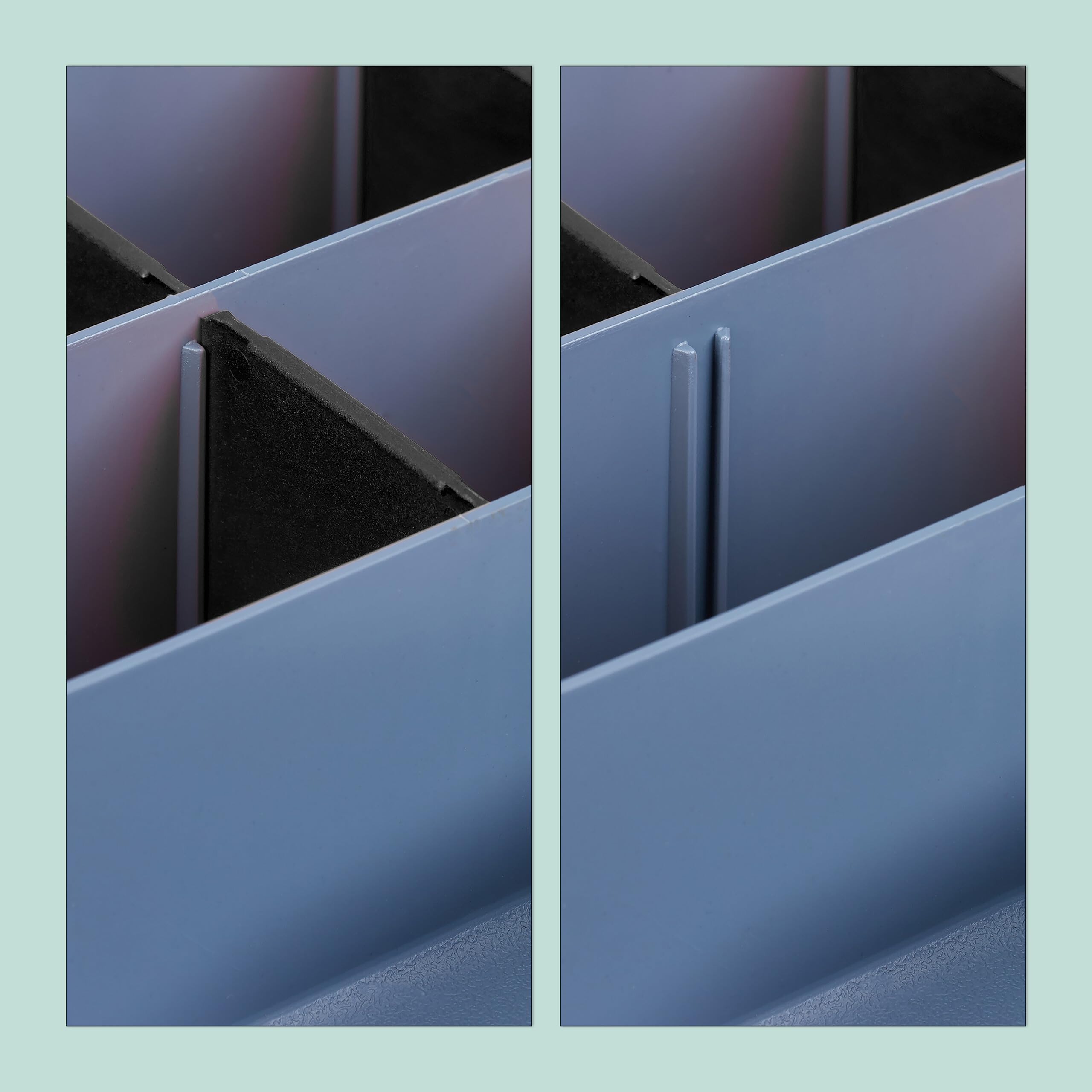 Relaxdays Set 3 Valigette Attrezzi, Scatola Organizer Vuota, Cassetta Porta Viti e Minuteria, 6x32x26 cm, Grigio Nero