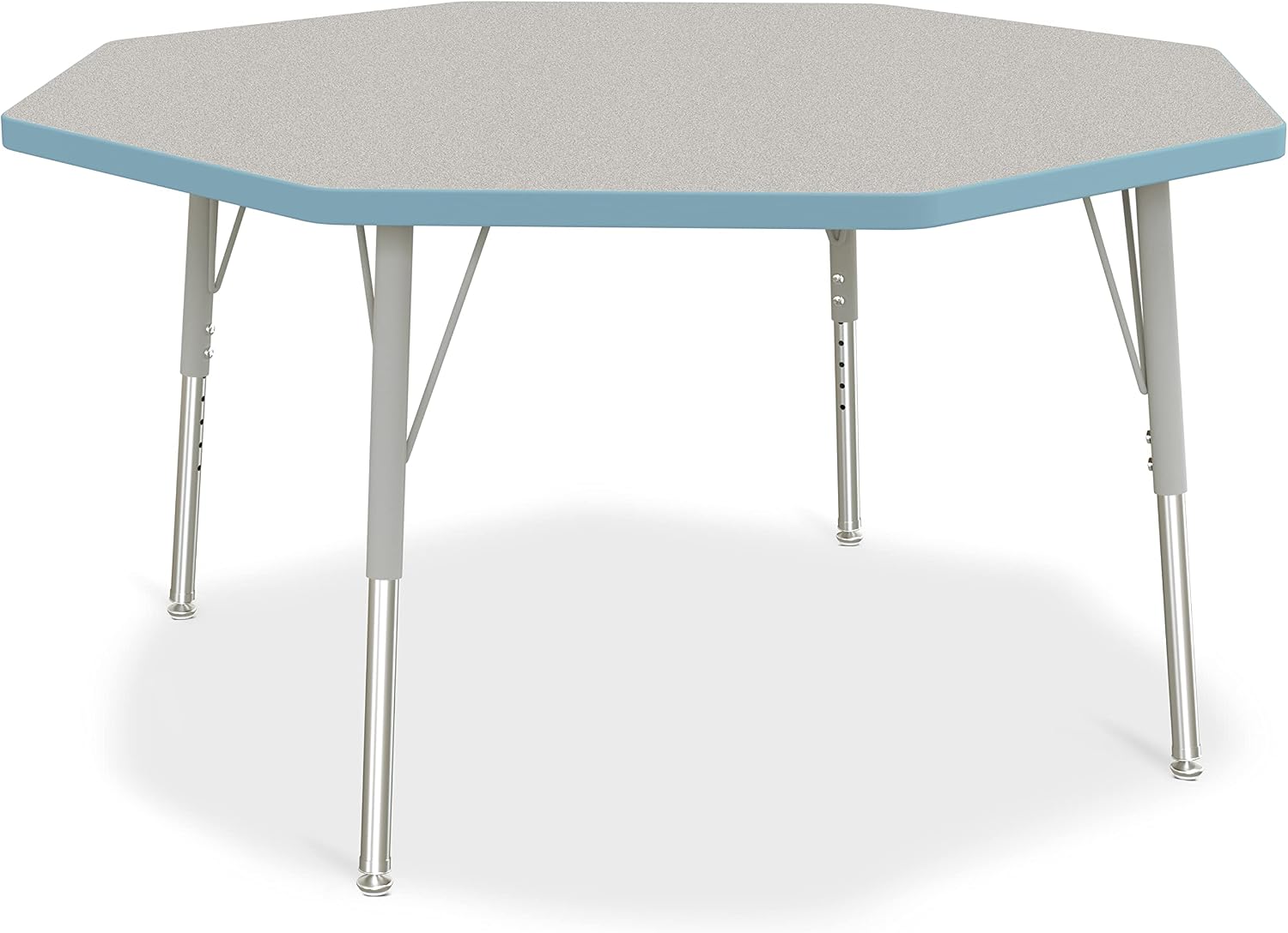 Jonti-Craft Berries 6428JCE131 Octagon Activity Table - 48" X 48", E-Height - Freckled Gray/Coastal Blue/Gray