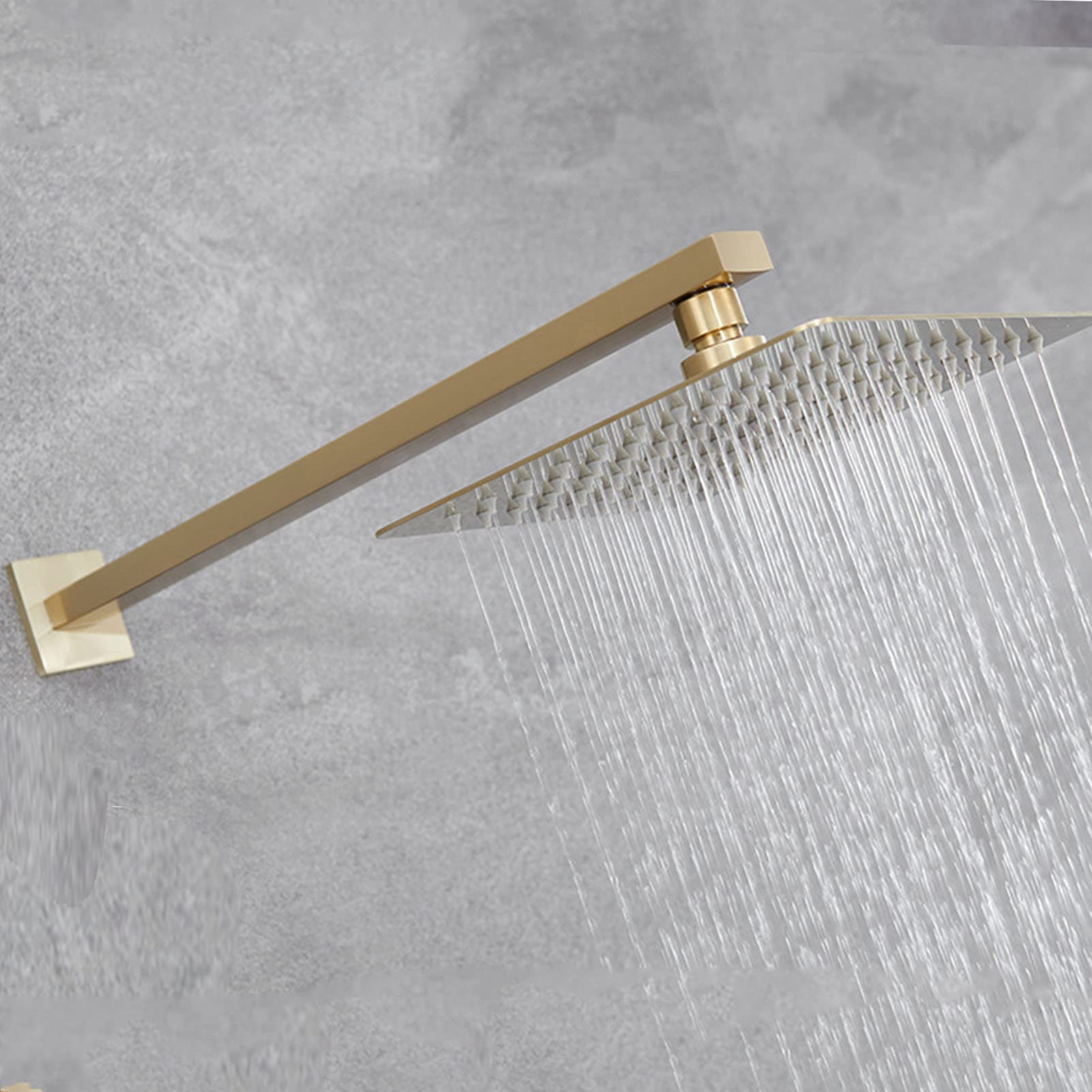 Sistema de Ducha con caño de bañera, Cabezal de Ducha Tipo Lluvia de 8 Pulgadas de Acero Inoxidable 304 y Ducha de Mano, Juego de Grifo de Ducha de Pared de 3 Funciones en Oro cepi