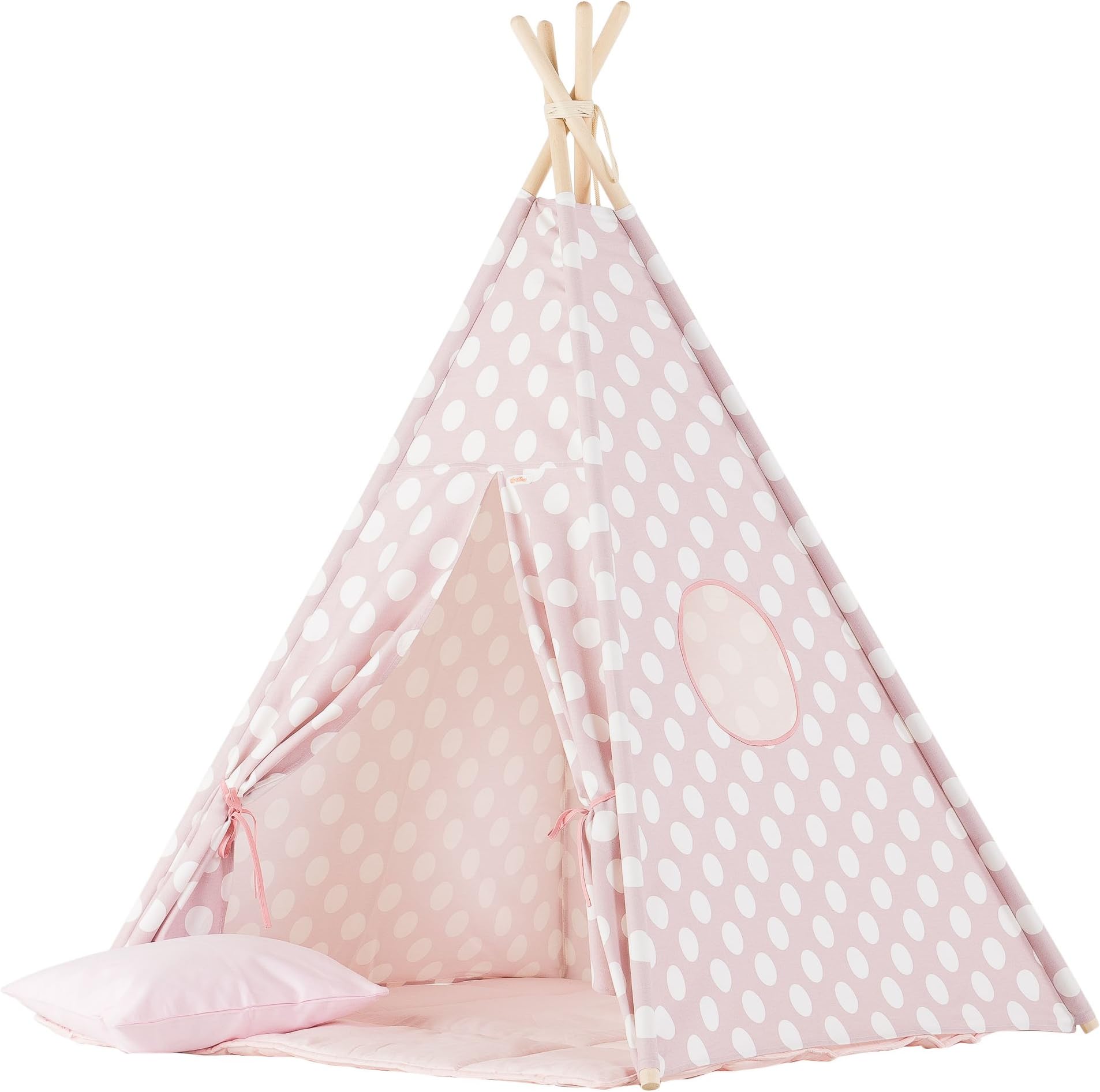 Wigiwama Pink Large Dots Teepee Set, Multicolour, One Size