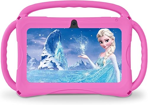 JUNINKE 2023 New 7 Inch Tablet for Kids - Android 11.0, 2+32GB, Anti-Drop Design, Parental Controls & Silicone Kids Tablet Case with Three Grips