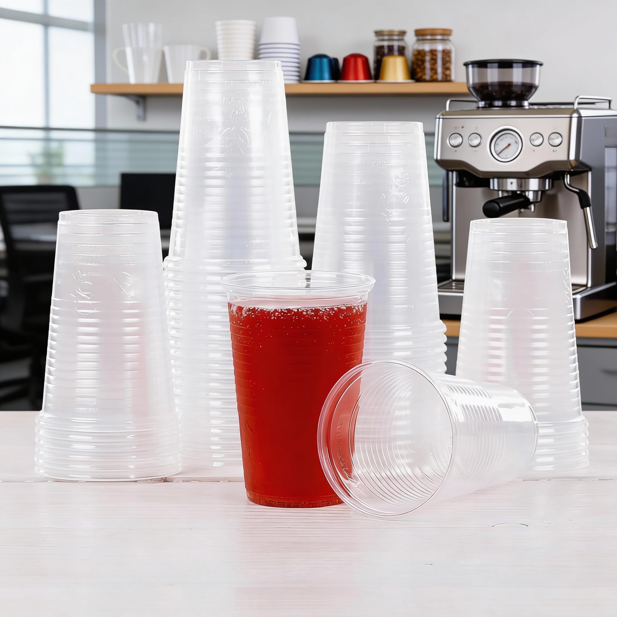 Pack de 1000 Vasos de Plástico Irrompibles de 220ml - Vasos Desechables de Polipropileno Transparente para Fiestas, Eventos y Uso Diario - Reutilizables y Libres de BPA