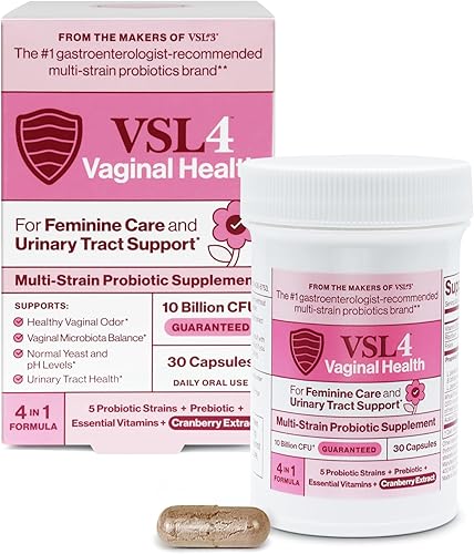 VSL4 Vaginal Health Suplemento probiótico diario para la salud de la mujer y apoyo del tracto urinario* - 10B UFC - Fórmula 4 en 1 con probióticos,