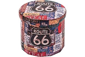 B FSOBEIIALEO Folding Storage Ottoman, Faux Leather Tire Toy Box