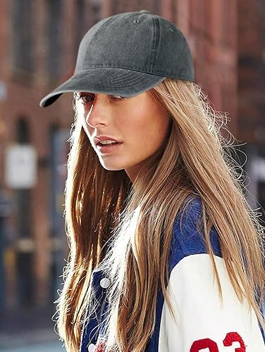 Miniatura 4 de Gorra de béisbol para hombre y mujer de algodón liso ajustable de sarga lavada de perfil bajo A1008 de Edoneery