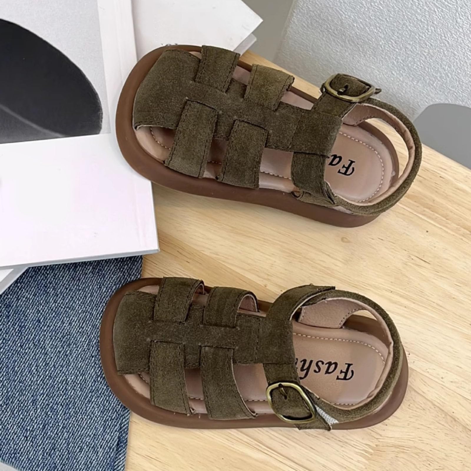 MMRTDJDR Generisch Sandalias Cerradas Niñas Verano Niñas Sandalias De Agua Al Aire Libre Zapatos Deportivos Zapatos De Verano Zapatos De Malla Huecos Sandalias (1 12 Y)