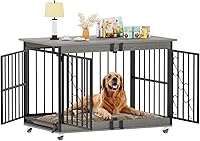 Vista 7 de COZPAW Muebles de jaula para perros, jaulas de 48 pulgadas para perros medianos/medianos, de madera, para perros, jaula resistente para interiores