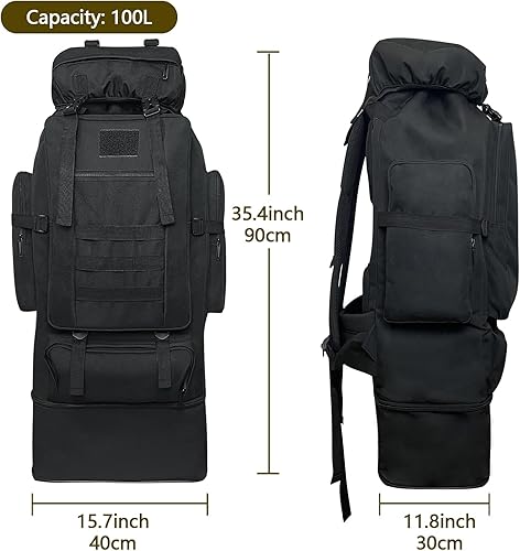 Miniatura 2 de Wesoke Mochila de senderismo de 80L para hombre, mochila Molle impermeable extra grande para viajes de gran tamaño para escalada y turismo,