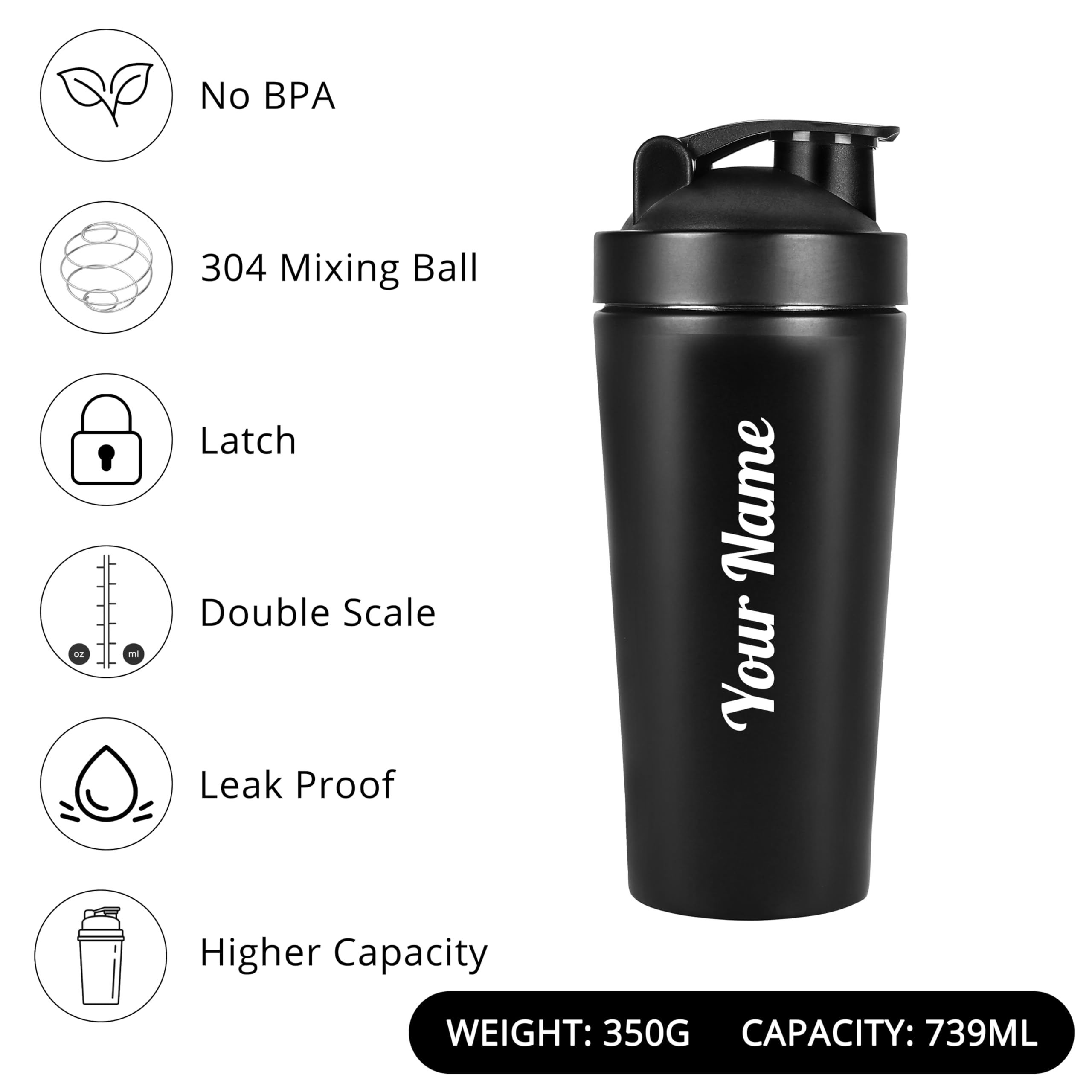 CORPORATE PORIUM Customised Stainless Steel Protein Shaker Bottle with Blender Mixer Ball Leak Proof Gym Shaker for Protein, Diwali Item BPA-Free Travel Steel Shaker for Gym 750ml — Amazon image 2
